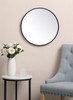 Elegant Decor MR4821BK Metal frame round mirror 21 inch in Black Elegant Decor MR4821BK Metal frame round mirror 21 inch in Black