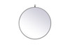 Elegant Decor MR4721GR Metal frame round mirror with decorative hook 21 inch in Grey