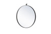 Elegant Decor MR4721GR Metal frame round mirror with decorative hook 21 inch in Grey