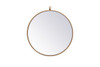 Elegant Decor MR4721BR Metal frame round mirror with decorative hook 21 inch in Brass