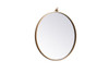 Elegant Decor MR4721BR Metal frame round mirror with decorative hook 21 inch in Brass