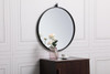Elegant Decor MR4721BK Metal frame round mirror with decorative hook 21 inch in Black Elegant Decor MR4721BK Metal frame round mirror with decorative hook 21 inch in Black