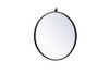 Elegant Decor MR4721BK Metal frame round mirror with decorative hook 21 inch in Black