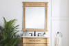 Elegant Decor VM13236AB Wood frame mirror 32 inch x 36 inch in Antique Beige