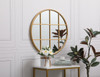 ELEGANT DECOR MR632828BR Metal windowpane mirror 28 inch in in x 28 inch in in Brass