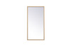 Elegant Decor MR41428BR Metal frame rectangle mirror 14x28 inch in brass