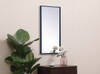 Elegant Decor MR41428BL Metal frame rectangle mirror 14x28 inch in blue