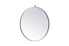 Elegant Decor MR4054WH Metal frame round mirror with decorative hook 28 inch in White