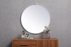 Elegant Decor MR4054WH Metal frame round mirror with decorative hook 28 inch in White Elegant Decor MR4054WH Metal frame round mirror with decorative hook 28 inch in White