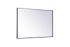 ELEGANT DECOR MR43048BL Metal frame rectangle mirror 30 inch x 48 inch in Blue