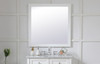 Elegant Decor VM23636WH Aqua square vanity mirror 36 inch in White