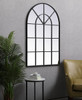 ELEGANT DECOR MR613653BK Metal windowpane mirror 36 inch in in x 53 inch in in Black