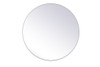 Elegant Decor MR4839WH Metal frame round mirror 39 inch in White