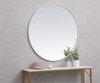 Elegant Decor MR4839WH Metal frame round mirror 39 inch in White