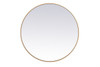Elegant Decor MR4839BR Metal frame round mirror 39 inch in Brass