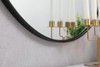 Elegant Decor MR4839BK Metal frame round mirror 39 inch in Black