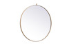 Elegant Decor MR4739BR Metal frame round mirror with decorative hook 39 inch in Brass
