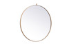 Elegant Decor MR4739BR Metal frame round mirror with decorative hook 39 inch in Brass