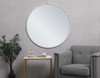 Elegant Decor MR4064WH Metal frame round mirror with decorative hook 42 inch in White
