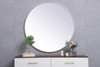 Elegant Decor MR4845S Metal frame round mirror 45 inch in silver
