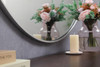 Elegant Decor MR4745S Metal frame round mirror with decorative hook 45 inch in silver