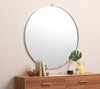 Elegant Decor MR4745S Metal frame round mirror with decorative hook 45 inch in silver