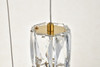 Elegant Lighting 3500D3RG Polaris LED light Gold Pendant Clear Crystal