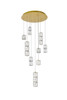 Elegant Lighting 3500D9G Polaris LED light gold Pendant Clear Royal Cut Crystal