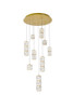 Elegant Lighting 3500D9G Polaris LED light gold Pendant Clear Royal Cut Crystal