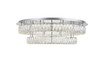 Elegant Lighting 3503F33L2C Monroe LED light Chrome Flush Mount Clear Royal Cut Crystal