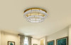 Elegant Lighting 3503F33L2G Monroe LED light Gold Flush Mount Clear Royal Cut Crystal