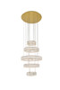 Elegant Lighting 3503G5LG Monroe Integrated LED chip light gold Chandelier Clear Royal Cut Crystal