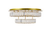 Elegant Lighting 3503F26L2G Monroe LED light gold Flush Mount Clear Royal Cut Crystal