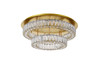 Elegant Lighting 3503F26L2G Monroe LED light gold Flush Mount Clear Royal Cut Crystal