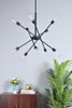 Living District LD8003D28BLA Axel 10 lights black pendant with hanging rod