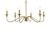 Living District LD5006D36BR Rohan 6 lights brass chandelier