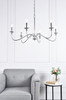 Living District LD5006D36PN Rohan 6 lights polished nickel chandelier