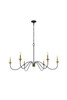 Living District LD5056D48BRB Rohan 48 inch chandelier in matte black and brass