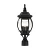 LIVEX LIGHTING 7526-14 3 Light Textured Black Outdoor Post Top Lantern