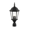 LIVEX LIGHTING 7563-14 3 Light Textured Black Outdoor Post Top Lantern