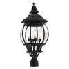 LIVEX LIGHTING 7703-14 4 Light Textured Black Outdoor Post Top Lantern