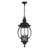 LIVEX LIGHTING 7705-14 4 Light Textured Black Outdoor Pendant Lantern