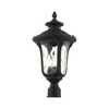 LIVEX LIGHTING 7859-14 3 Light Textured Black Outdoor Post Top Lantern