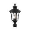 LIVEX LIGHTING 7859-14 3 Light Textured Black Outdoor Post Top Lantern