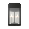 LIVEX LIGHTING 21238-04 York 2 Lt Black   Outdoor Wall Lantern