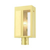 LIVEX LIGHTING 27416-12 1 Light Satin Brass Outdoor Post Top Lantern
