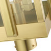 LIVEX LIGHTING 27717-08 3 Light Natural Brass Outdoor Post Top Lantern