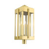 LIVEX LIGHTING 27719-08 4 Light Natural Brass Outdoor Post Top Lantern