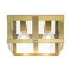 LIVEX LIGHTING 27723-08 4 Light Natural Brass Outdoor Flush Mount