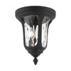 LIVEX LIGHTING 7861-14 2 Light Textured Black Outdoor Ceiling Mount